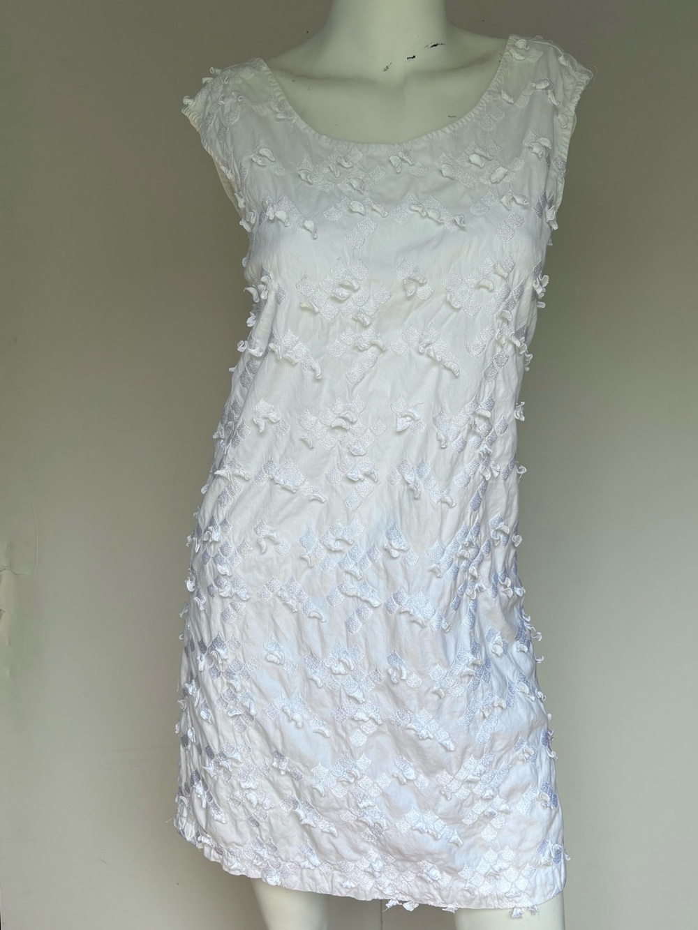 Cynthia Rowley White Textured Mini Shift Dress